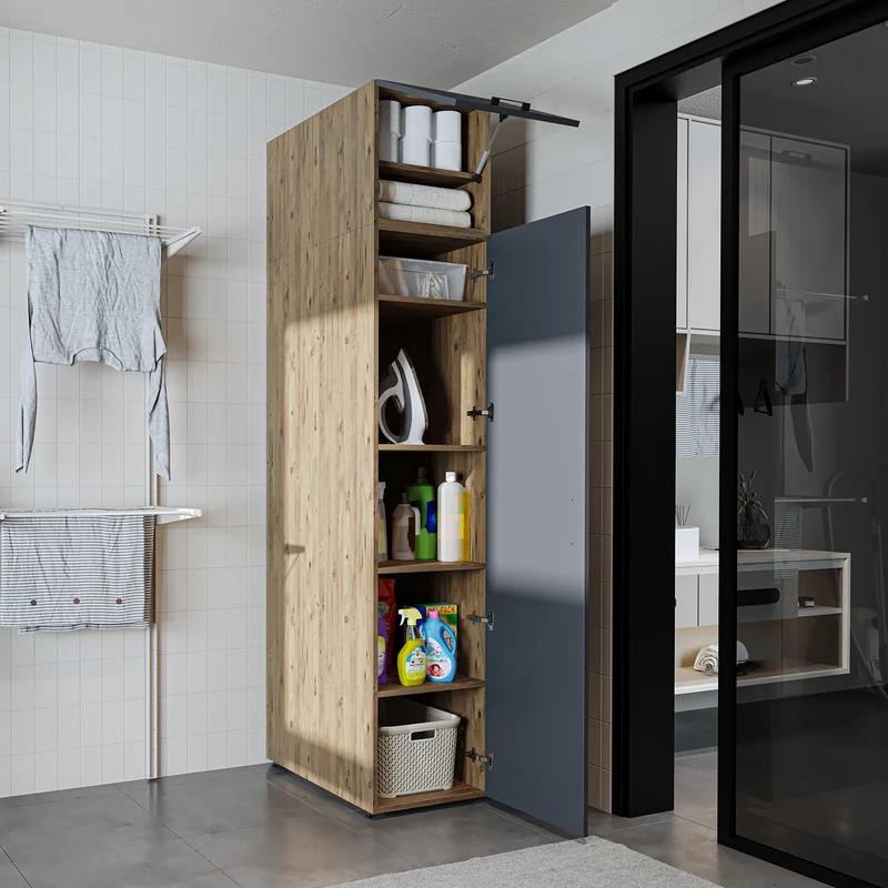 Roomart Hochschrank SERIE DORA, 45 cm, schmaler Mehrzweckschrank mit Regalböden, in 4 Farben
