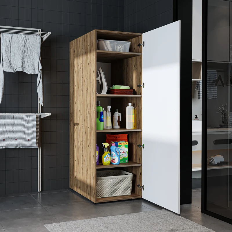 Roomart Hochschrank SERIE DORA, 60 cm, Mehrzweckschrank mit Regalböden, in 4 Farben