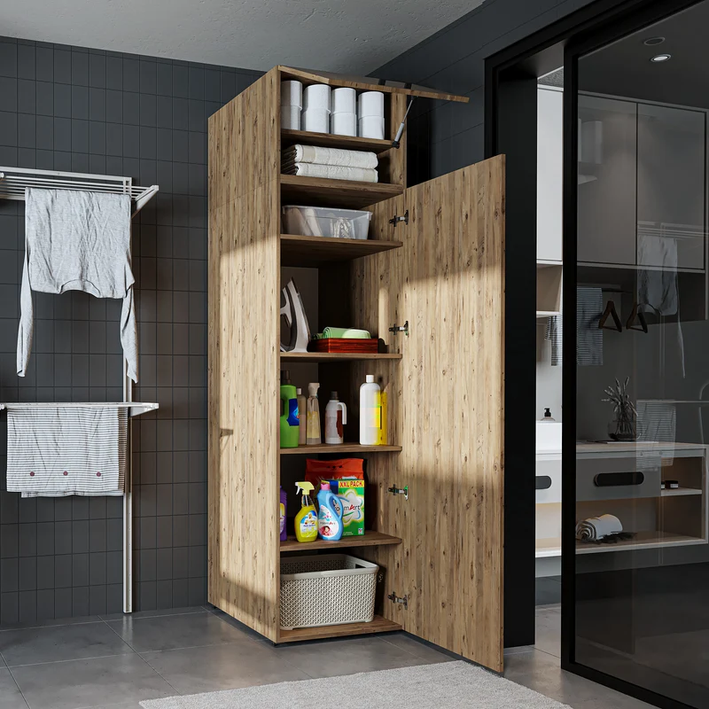 Roomart Hochschrank SERIE DORA, 60 cm, Mehrzweckschrank mit Regalböden, in 4 Farben