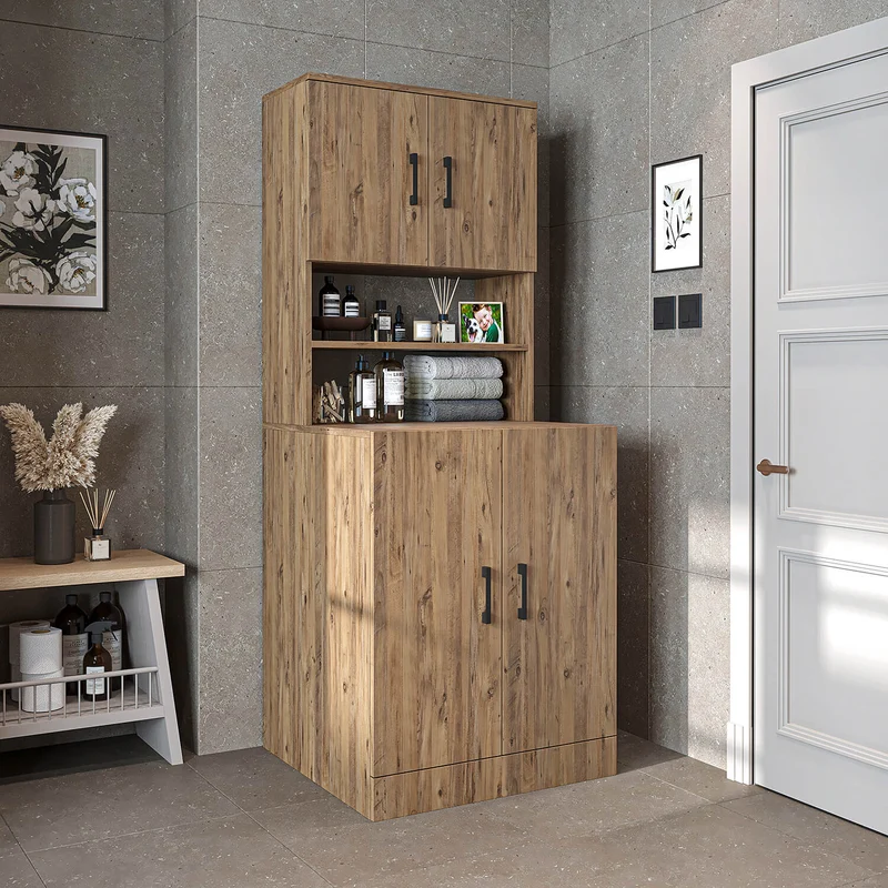 Roomart Waschmaschinenschrank ATLANTIC-I, 70 cm, Überbauschrank mit Oberschrank, in 4 Farben