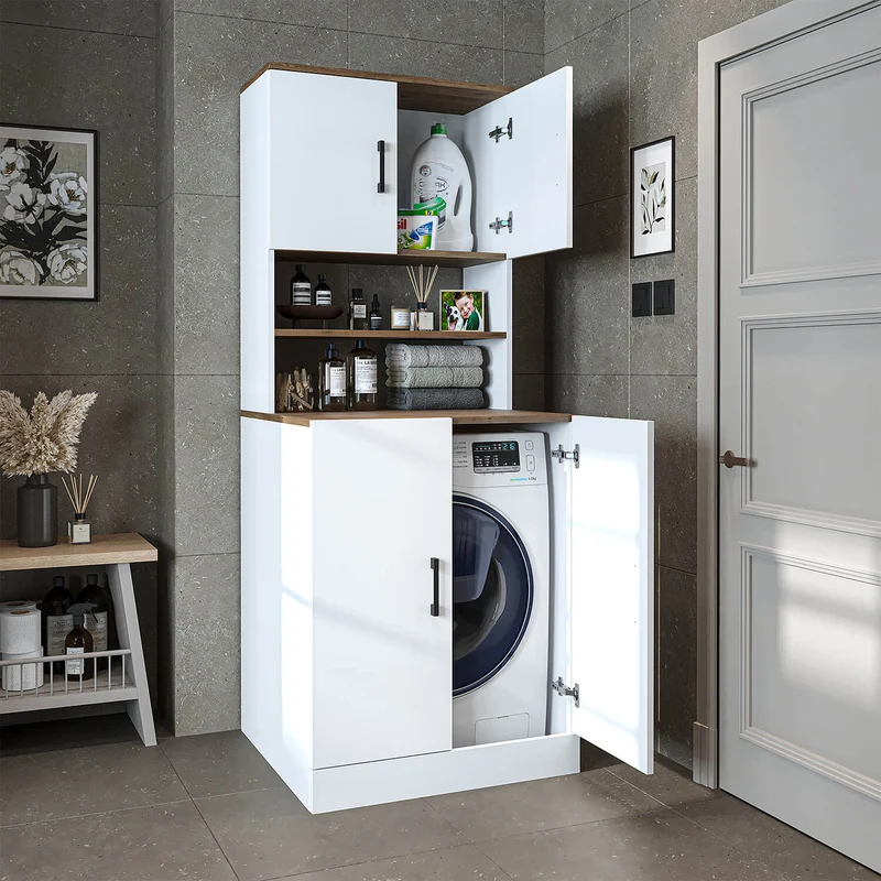 Roomart Waschmaschinenschrank ATLANTIC-I, 70 cm, Überbauschrank mit Oberschrank, in 4 Farben
