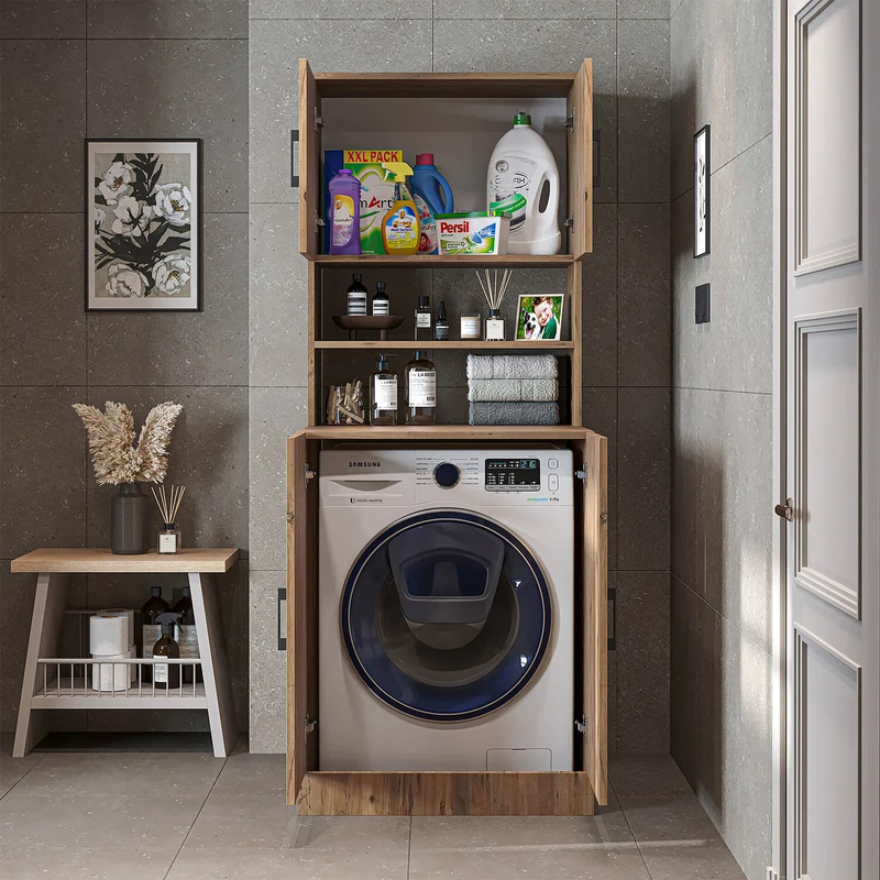 Roomart Waschmaschinenschrank ATLANTIC-I, 70 cm, Überbauschrank mit Oberschrank, in 4 Farben