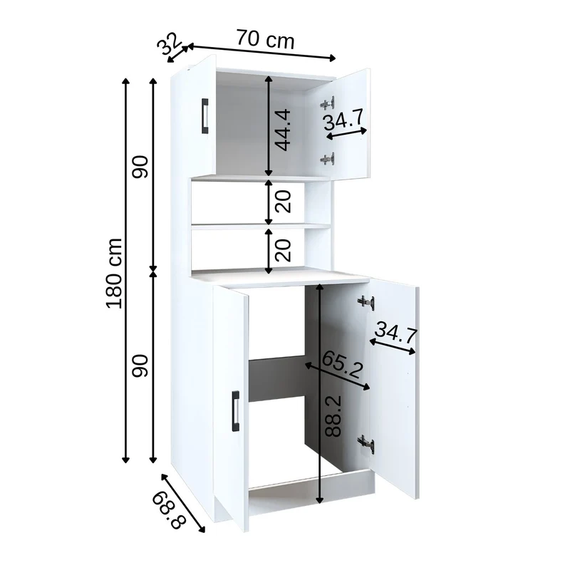 Roomart Waschmaschinenschrank ATLANTIC-I, 70 cm, Überbauschrank mit Oberschrank, in 4 Farben