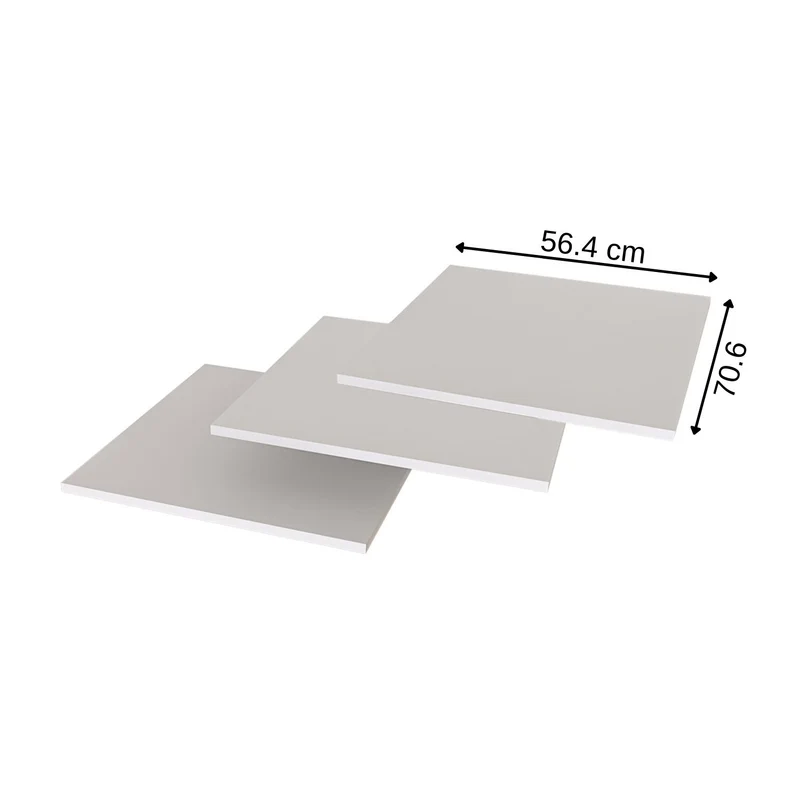 Roomart Einlegeböden für DORA Hochschrank – Passend für 45 & 60 cm – Höhenverstellbar – Weiß / Eiche