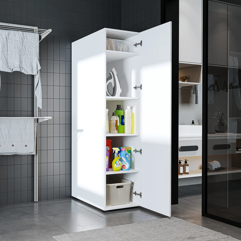 Roomart Einlegeböden für DORA Hochschrank – Passend für 45 & 60 cm – Höhenverstellbar – Weiß / Eiche