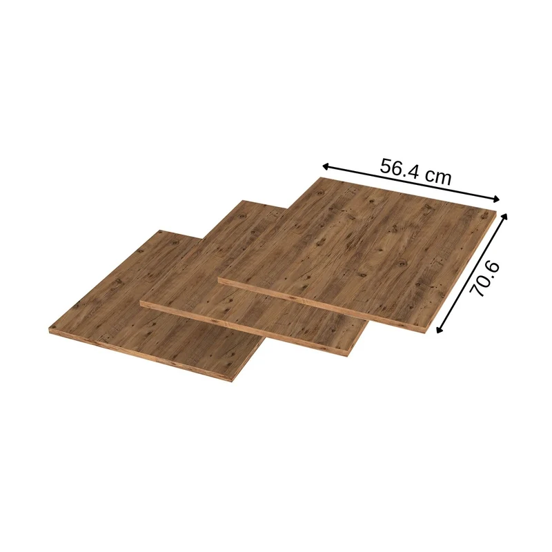 Roomart Einlegeböden für DORA Hochschrank – Passend für 45 & 60 cm – Höhenverstellbar – Weiß / Eiche