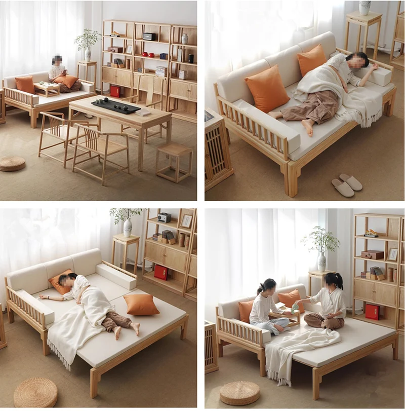 Multifunktionales Schlafsofa Arhat aus Massivholz