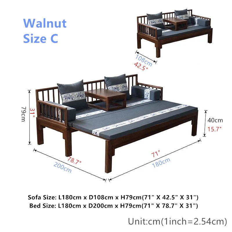 Multifunktionales Schlafsofa Arhat aus Massivholz