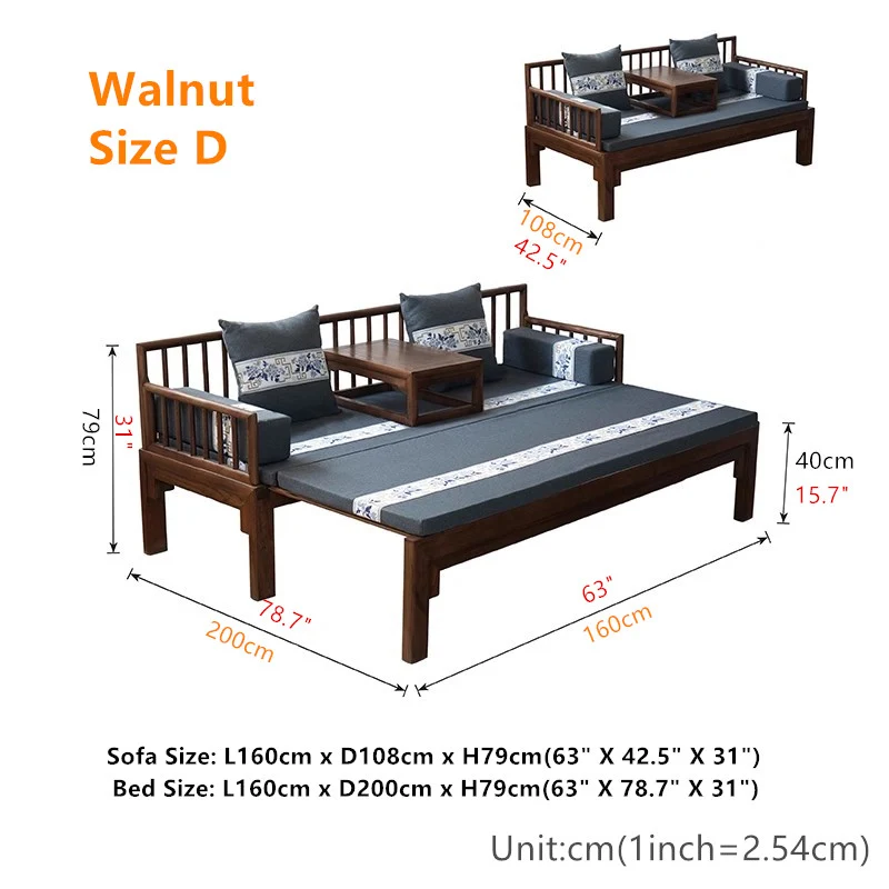 Multifunktionales Schlafsofa Arhat aus Massivholz