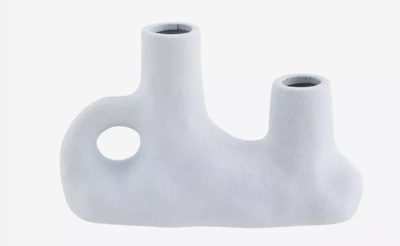 VASE AUS STEINGUT MIT DOPPELTER ÖFFNUNG