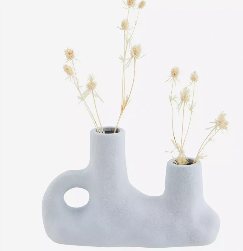VASE AUS STEINGUT MIT DOPPELTER ÖFFNUNG