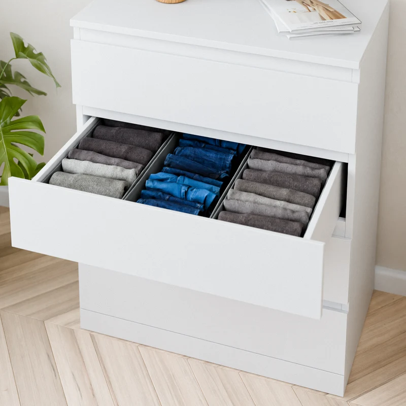 3x Organizer für IKEA Malm Kommode, Boxen für Schubladen 42 x 23 x 13cm