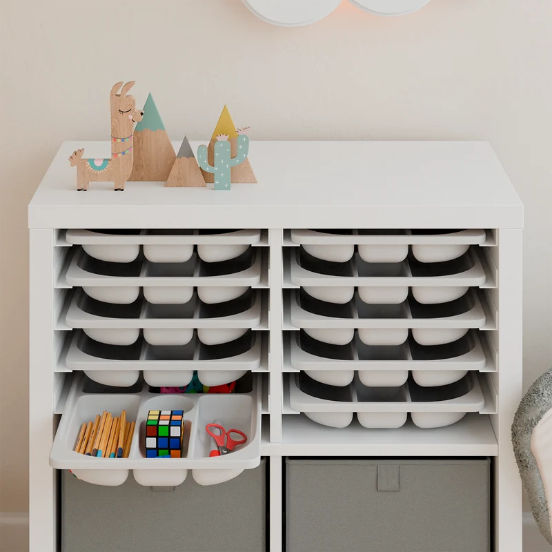 Ikea Kallax Halterung für Trofast Boxen, Schienensystem mit passenden Sortierkästen