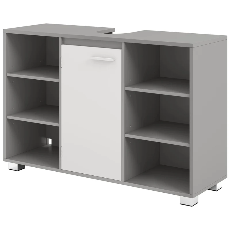 Waschbeckenunterschrank mit verstellbaren Ablagen
