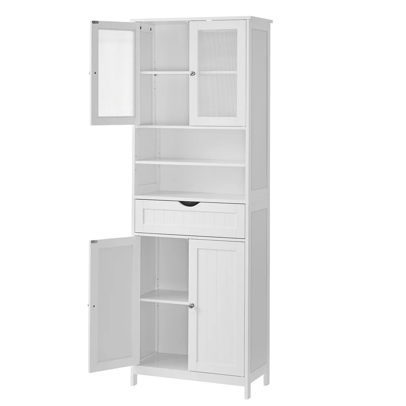 Badschrank mit Ablagen Schublade und offenen Fächern