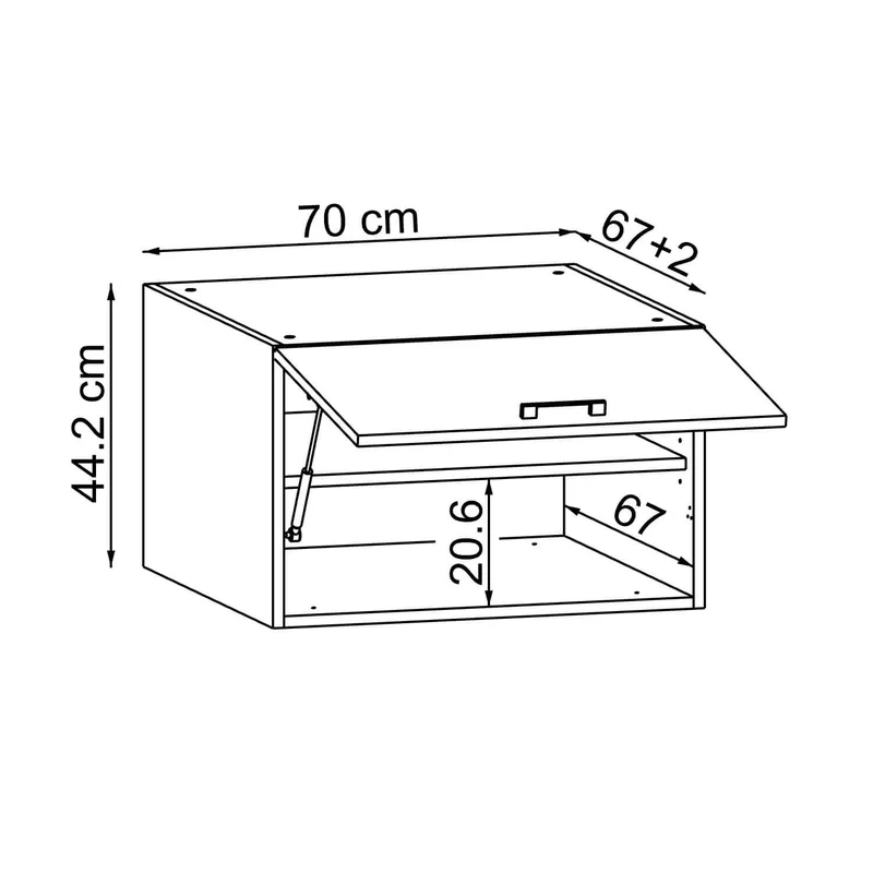 Roomart Aufsatzschrank DORA, 70 cm, mit Klappe für den Waschmaschinenschrank, in 4 Farben