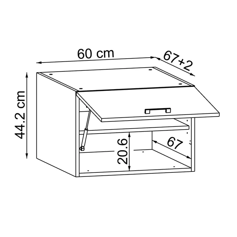 Roomart Aufsatzschrank DORA, 60 cm, mit Klappe für den Hochschrank, in 4 Farben