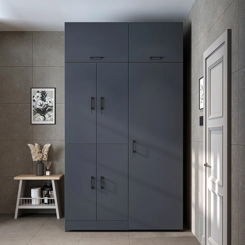 Roomart wasmachinekast DORA-I, 130 cm, met uittrekplank en hoge kast, 5 kleuren