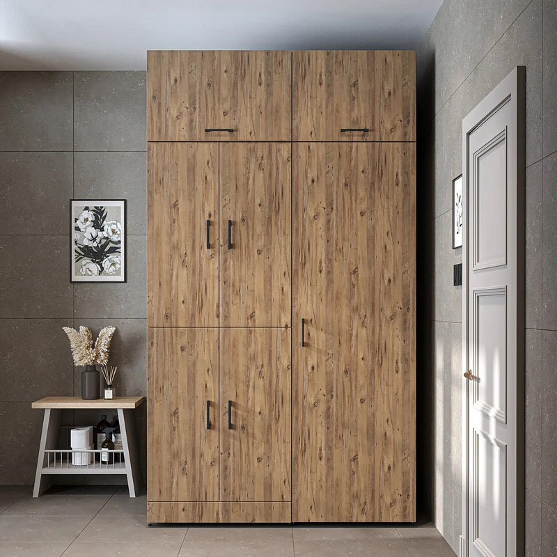 Roomart wasmachinekast DORA-I, 130 cm, met uittrekplank en hoge kast, 5 kleuren