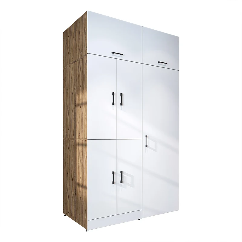 Roomart wasmachinekast DORA-I, 130 cm, met uittrekplank en hoge kast, 5 kleuren