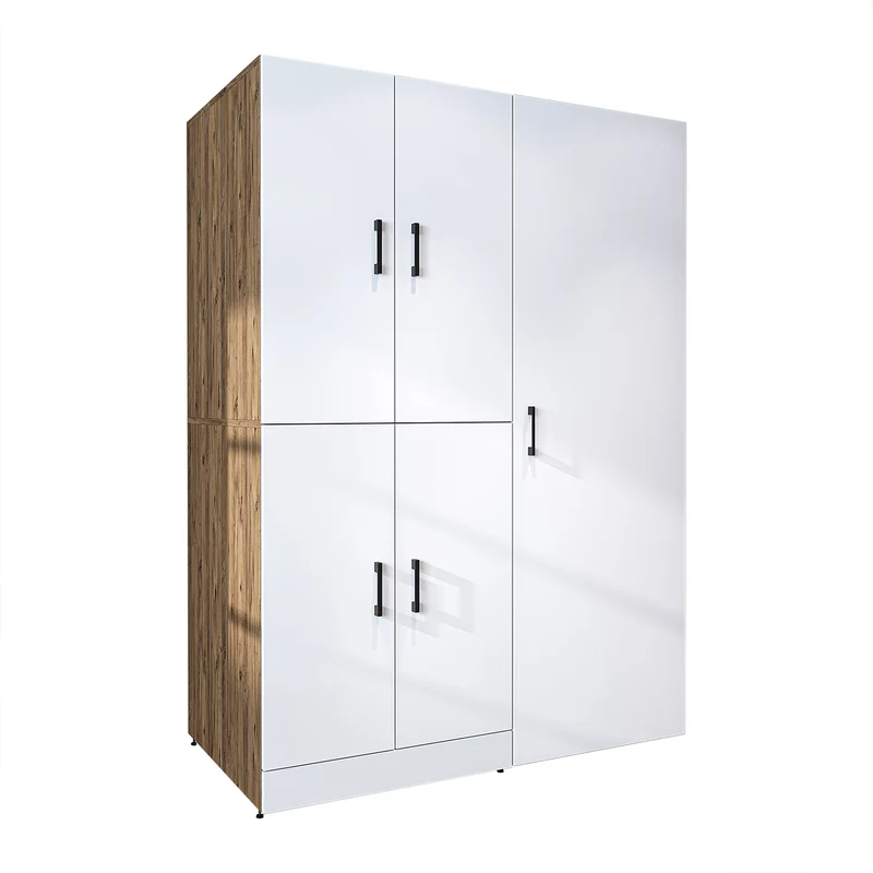 Roomart wasmachinekast DORA-I, 130 cm, met uittrekplank en hoge kast, 5 kleuren