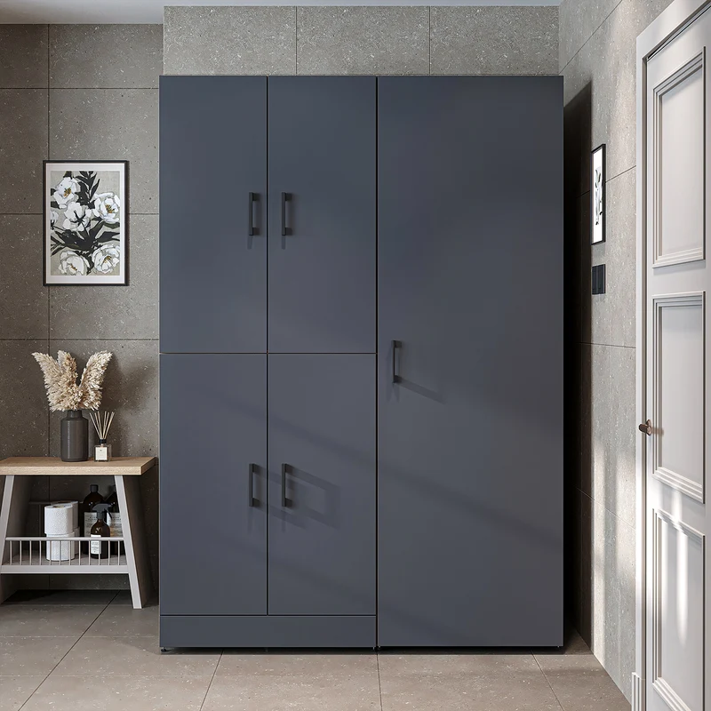 Roomart wasmachinekast DORA-I, 130 cm, met uittrekplank en hoge kast, 5 kleuren