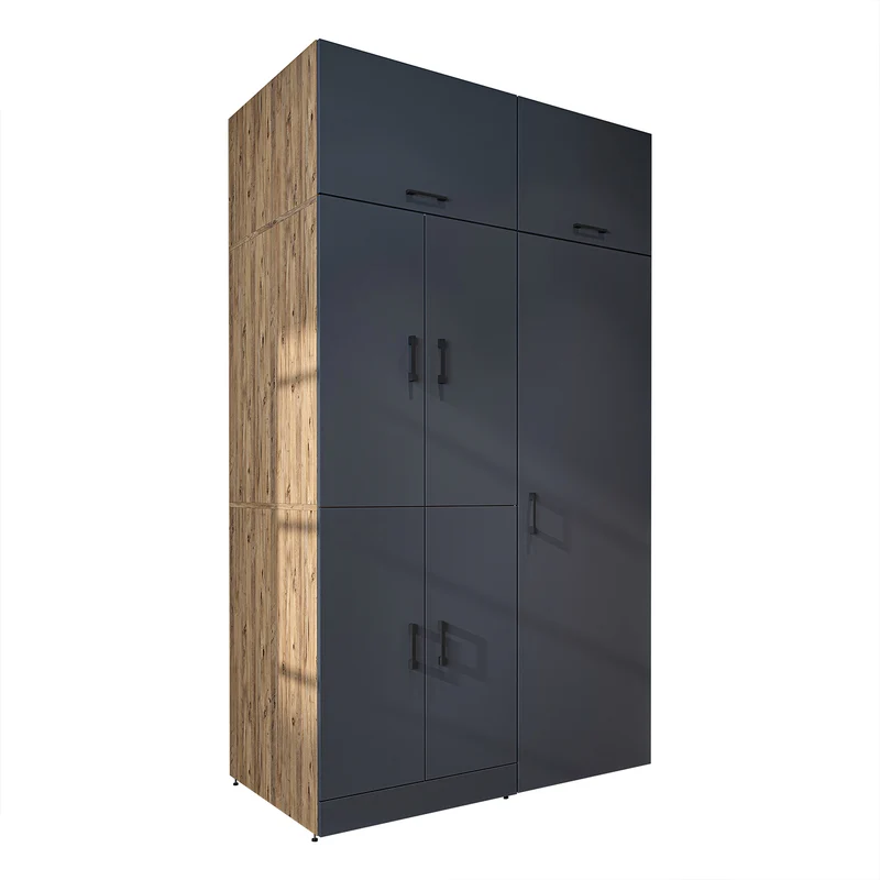 Roomart wasmachinekast DORA-I, 130 cm, met uittrekplank en hoge kast, 5 kleuren