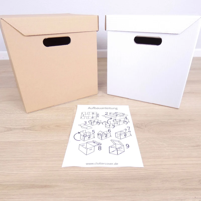 Ikea Kallax Box aus Pappe stabile Kiste mit integriertem Deckel - Braun