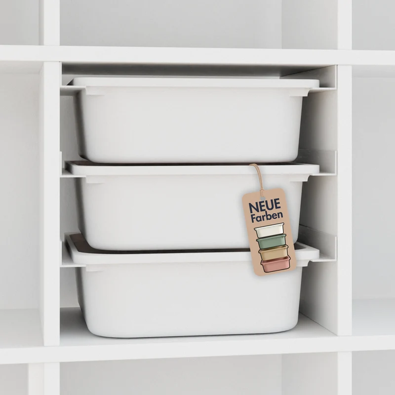 Ikea Kallax Halterung für Trofast Boxen Schienensystem mit passenden Kisten