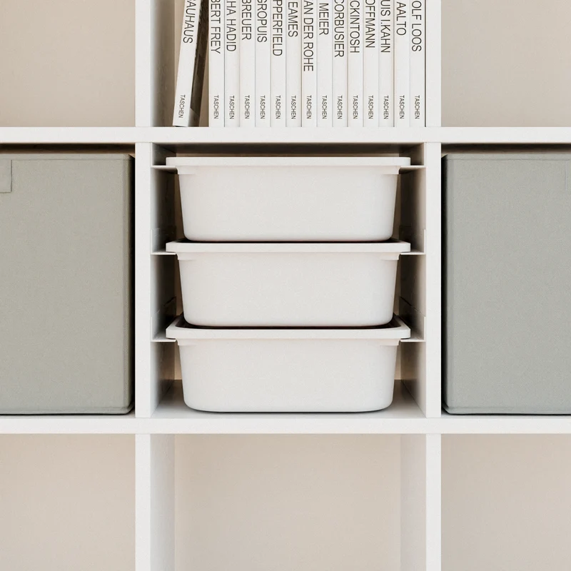 Ikea Kallax Halterung für Trofast Boxen Schienensystem mit passenden Kisten