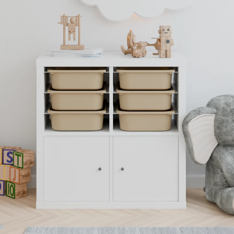 Ikea Kallax Halterung für Trofast Boxen Schienensystem mit passenden Kisten