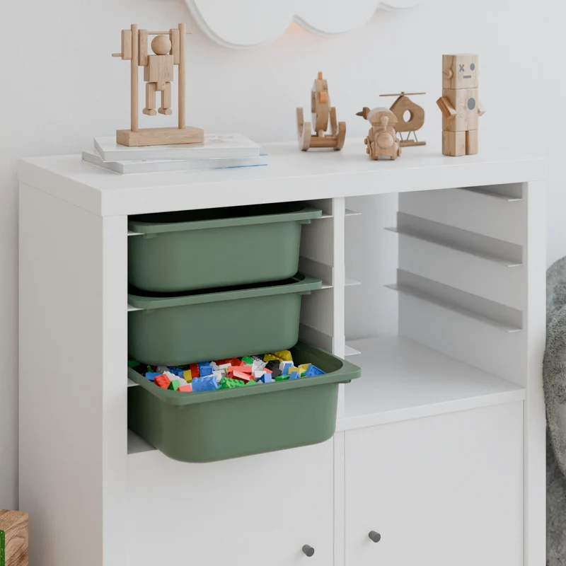 Ikea Kallax Halterung für Trofast Boxen Schienensystem mit passenden Kisten