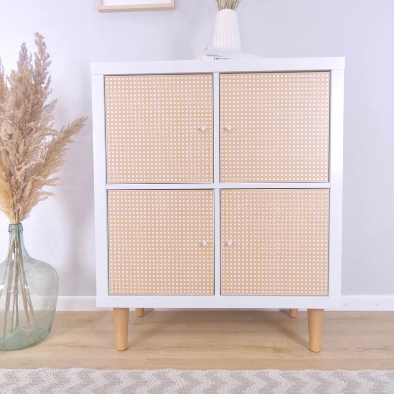 Kallax Klebefolie im Boho Rattan Stil Wiener Geflecht - Easy Stick Folie