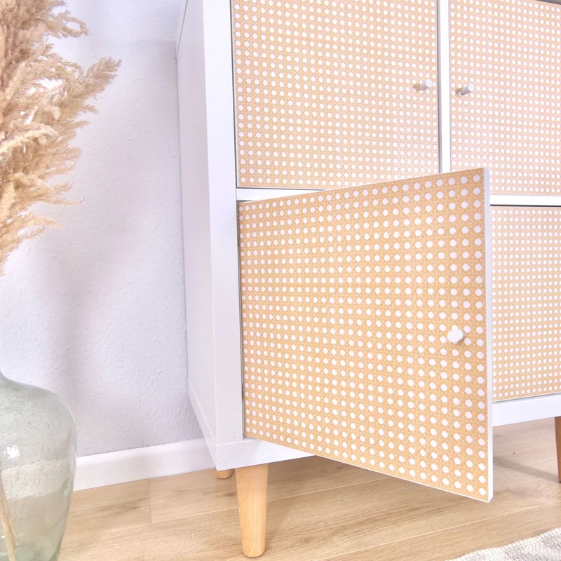 Kallax Klebefolie im Boho Rattan Stil Wiener Geflecht - Easy Stick Folie