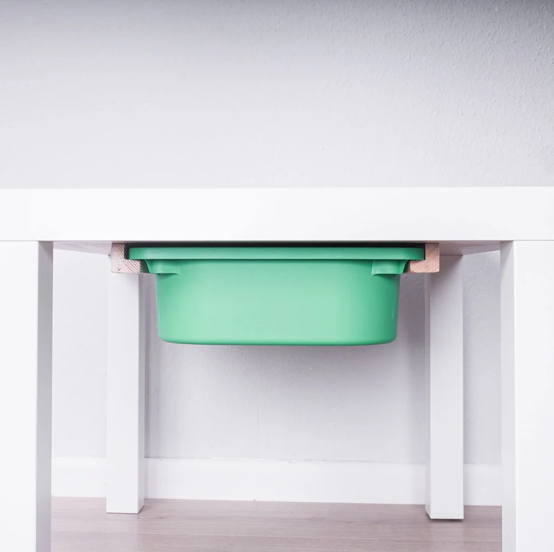 Ikea Lack Tisch Halterung für Trofast Boxen, Holz-Schiene, Halteschiene für Spieltisch, wahlweise inkl. Box