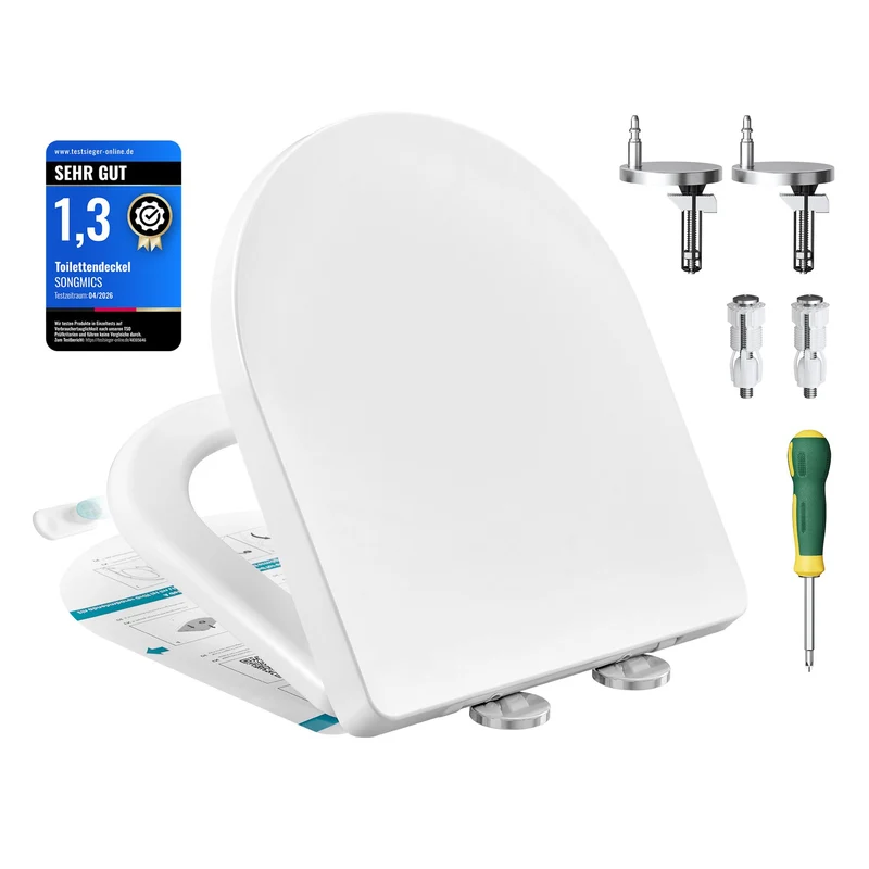 Toilettensitz mit Absenkautomatik und Abnehmbarem Deckel