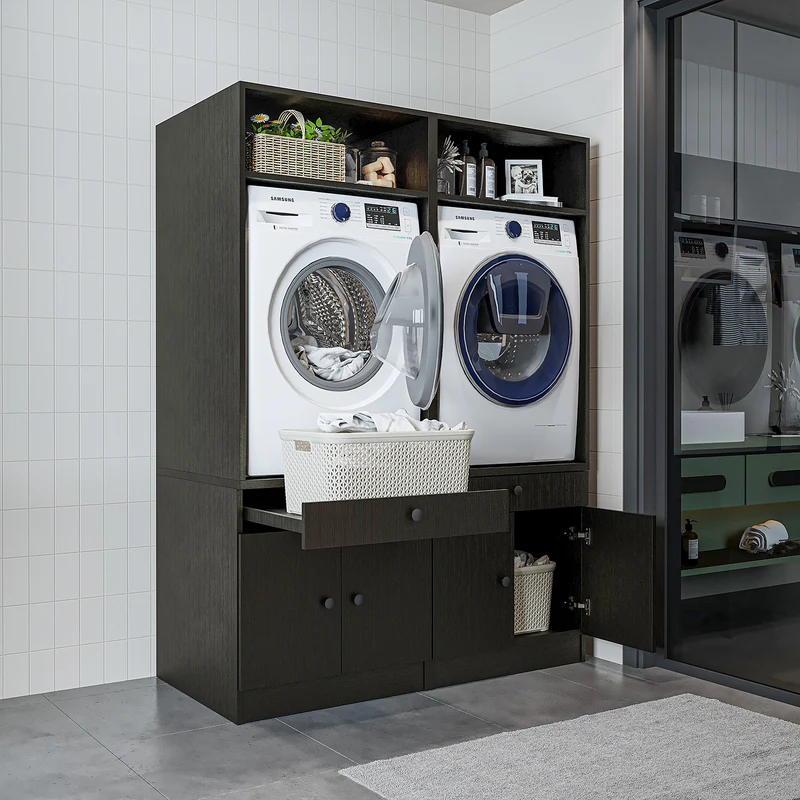Roomart wasmachinekast SERIE 1, 134 cm, dubbele kast voor twee apparaten