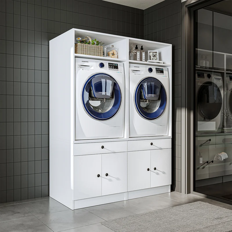Roomart wasmachinekast SERIE 1, 134 cm, dubbele kast voor twee apparaten