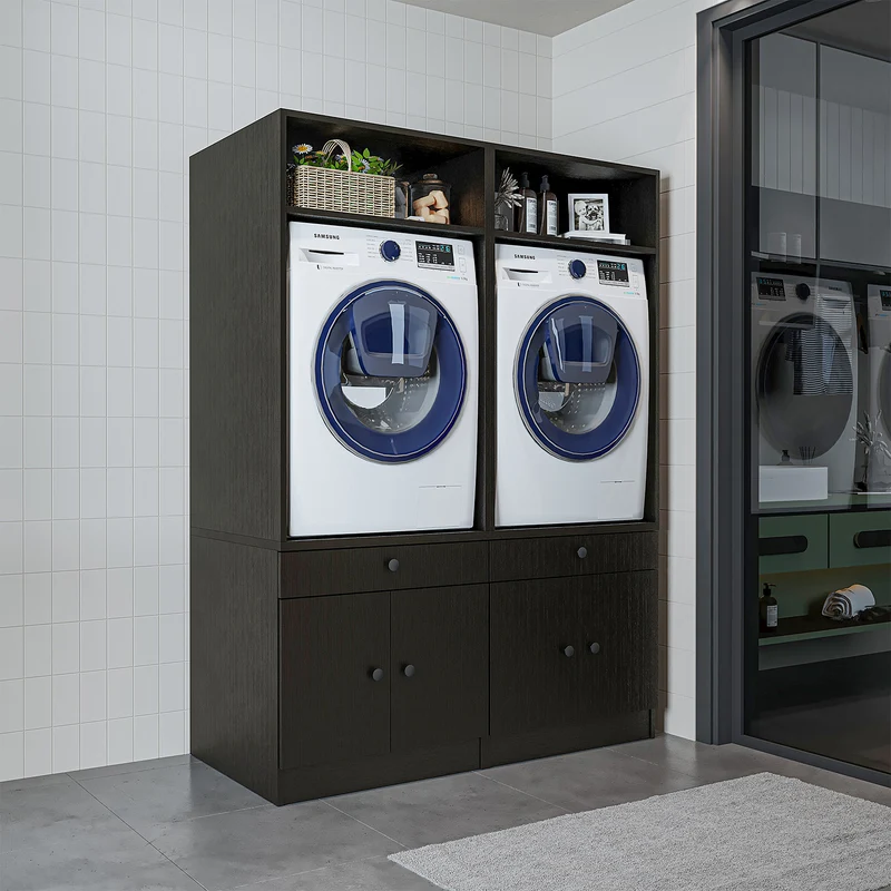 Roomart wasmachinekast SERIE 1, 134 cm, dubbele kast voor twee apparaten