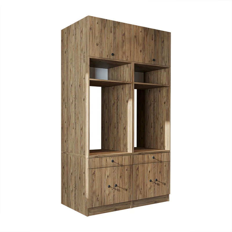 Roomart wasmachinekast SERIE 1, 134 cm, dubbele kast met opzetkast en uittrekplank, in 3 kleuren