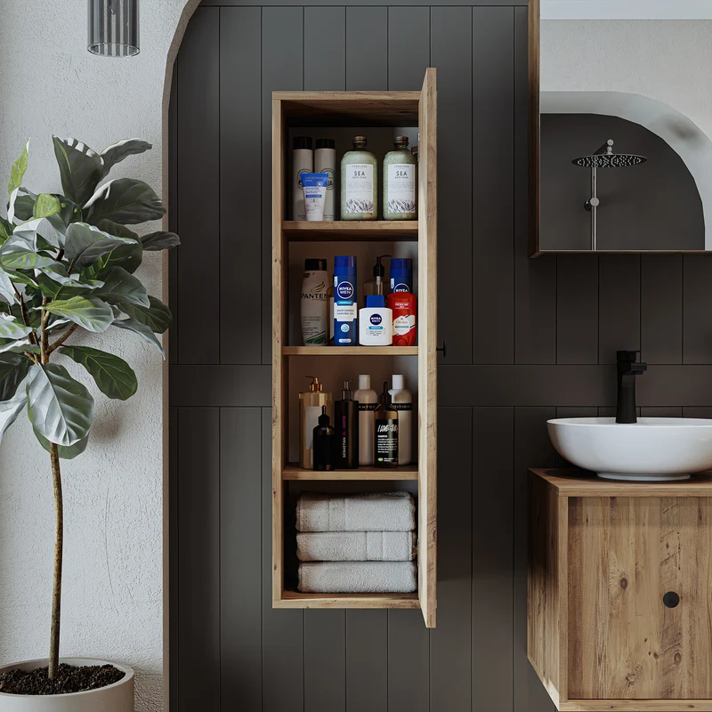 Roomart 4-teiliges Badmöbel-Set GUSTO, 90 cm, mit ovalem Becken, in 2 Farben