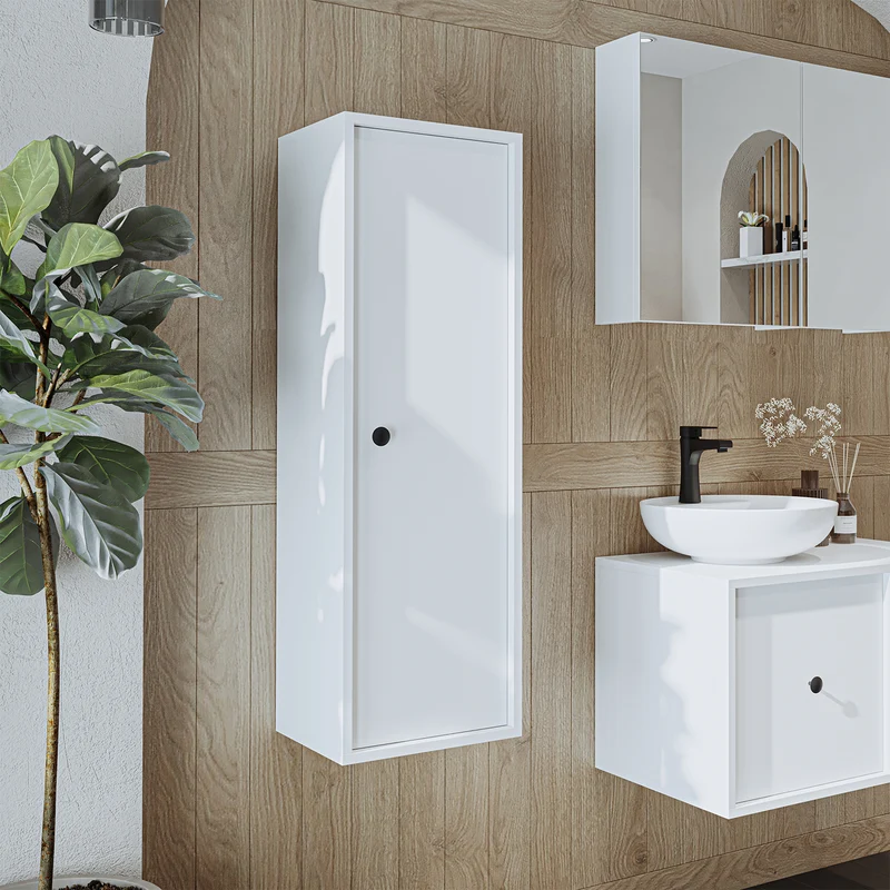 Roomart 4-teiliges Badmöbel-Set GUSTO, 75 cm, mit rundem Becken, in 2 Farben