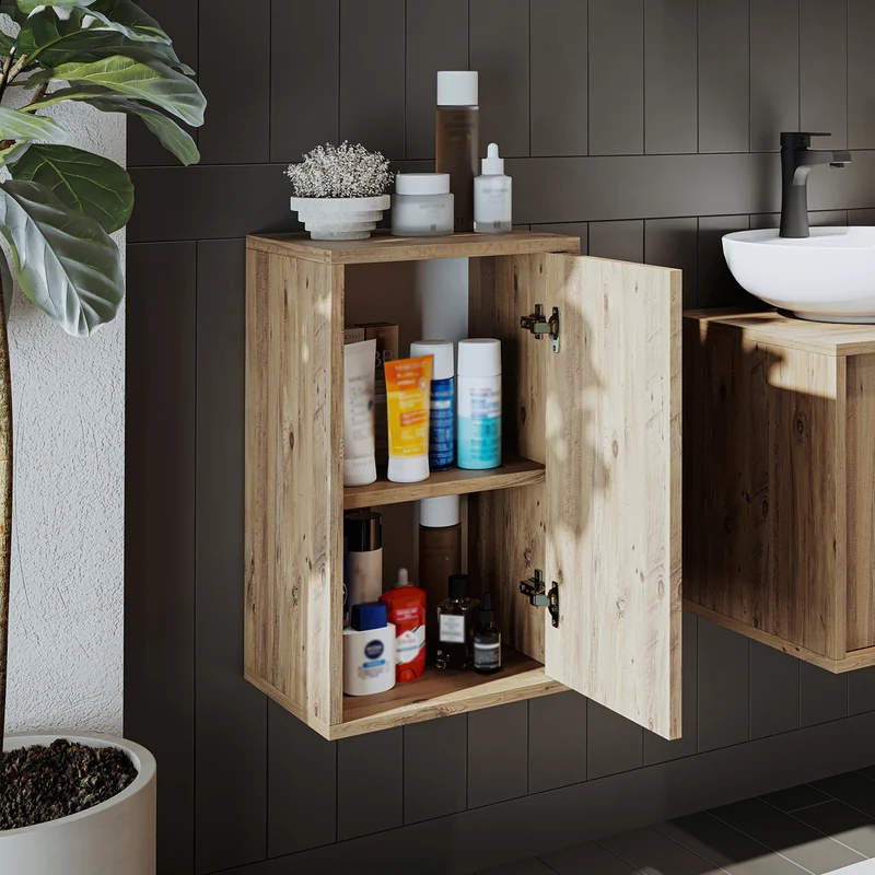Roomart 4-teiliges Badmöbel-Set GUSTO, 75 cm, mit rundem Becken, in 2 Farben