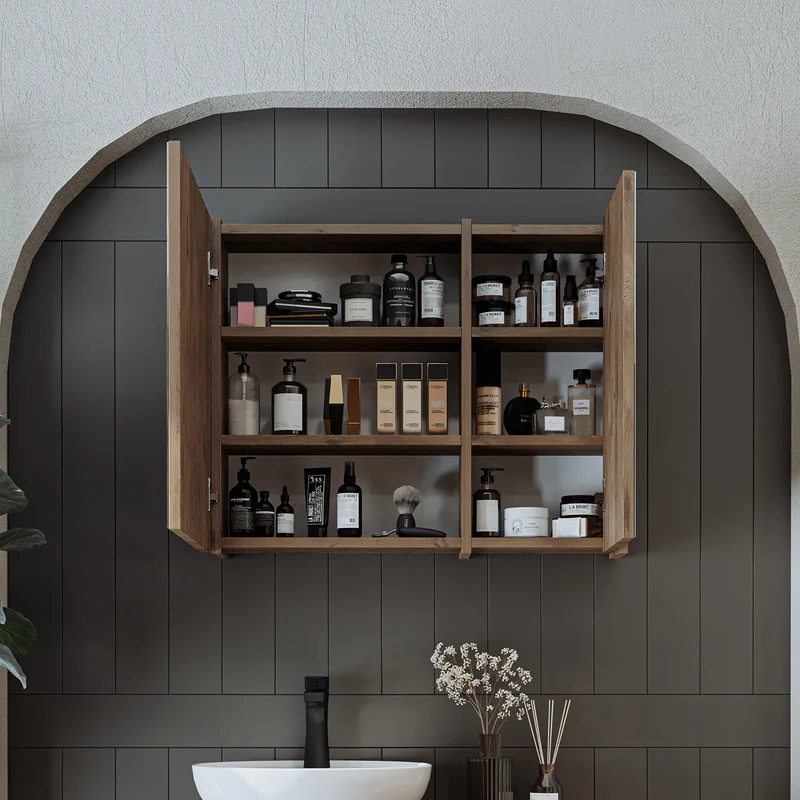 Roomart 4-teiliges Badmöbel-Set GUSTO, 75 cm, mit rundem Becken, in 2 Farben