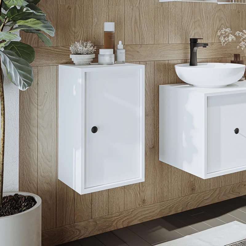 Roomart 4-teiliges Badmöbel-Set GUSTO, 75 cm, mit rundem Becken, in 2 Farben