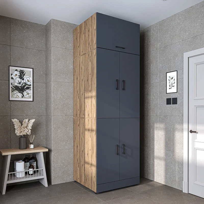 Roomart wasmachinekast DORA-I, 70 cm, voor wasmachine en droger met uitschuifbare plank, in 5 kleuren