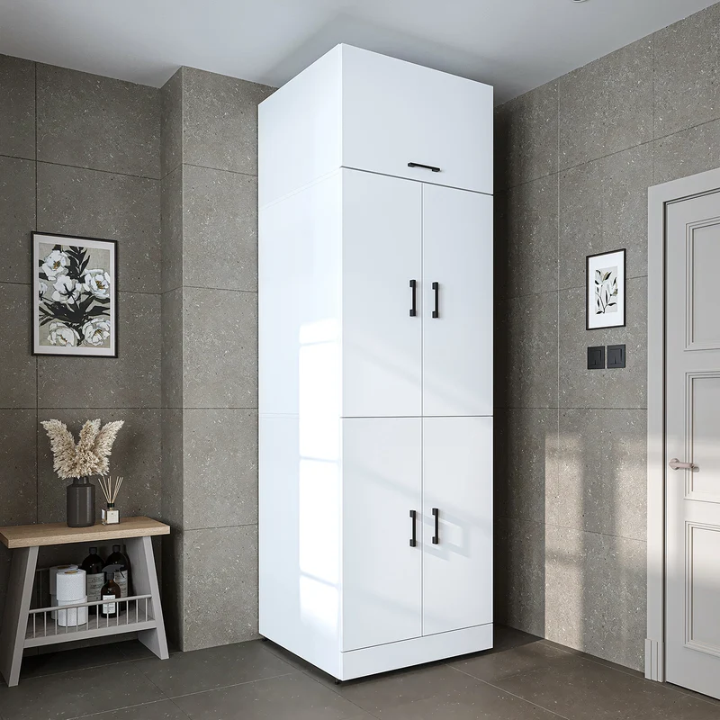 Roomart wasmachinekast DORA-I, 70 cm, voor wasmachine en droger met uitschuifbare plank, in 5 kleuren