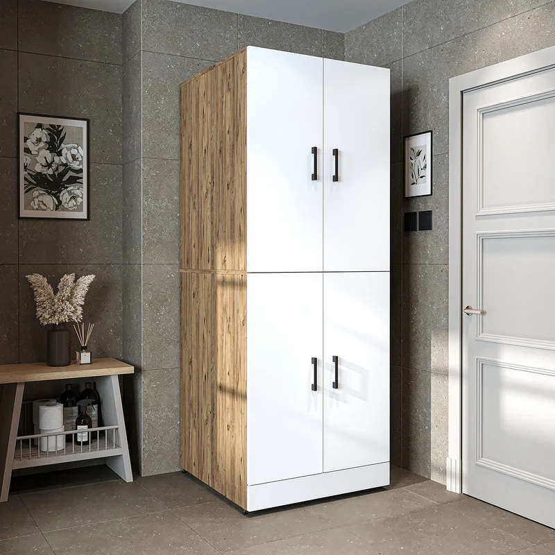 Roomart wasmachinekast DORA-I, 70 cm, voor wasmachine en droger met uitschuifbare plank, in 5 kleuren