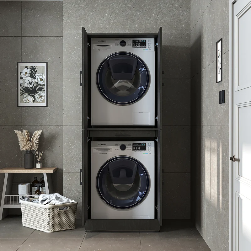 Roomart wasmachinekast DORA-I, 70 cm, voor wasmachine en droger met uitschuifbare plank, in 5 kleuren