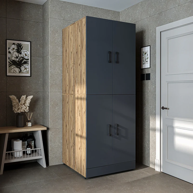 Roomart wasmachinekast DORA-I, 70 cm, voor wasmachine en droger met uitschuifbare plank, in 5 kleuren